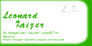 leonard kaizer business card